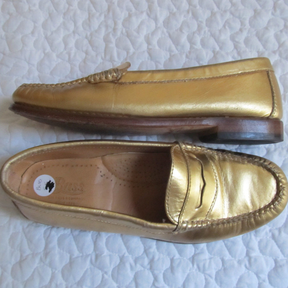 Bass Shoes - ❗️⬇️G.H.Bass Gold leather Loafer